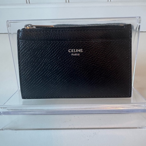 Celine Accessories - Celine Black Textured Leather Card Pouch